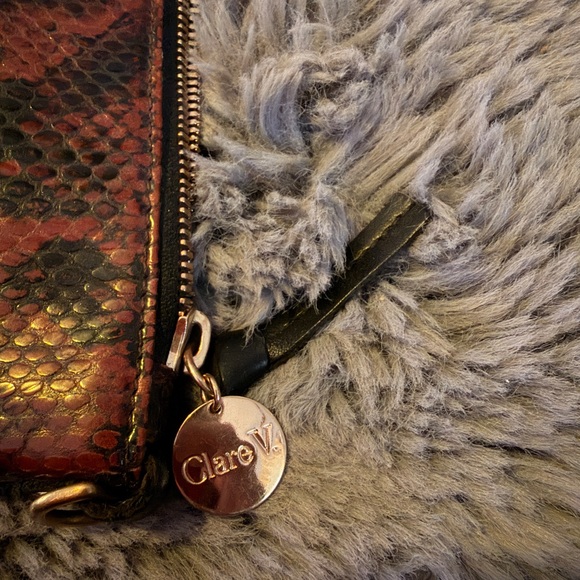 Clare V Brown Snakeskin-Print Tote Bag - Picture 2 of 5